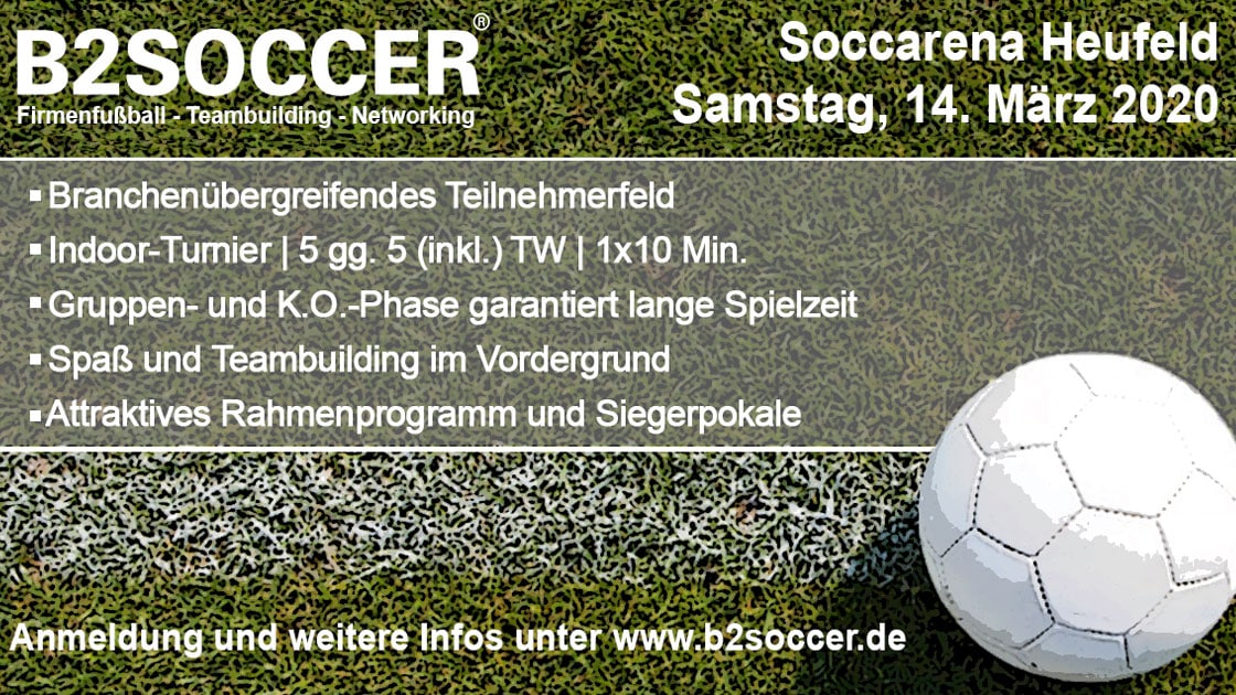 INDOOR B2SOCCER 2020 – leider abgesagt INDOOR B2SOCCER 2020 – leider abgesagt